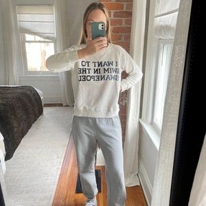 Candice Swanepoel MOTHER Raglan Sweatshirt I Want to Swim in the Swanepoel